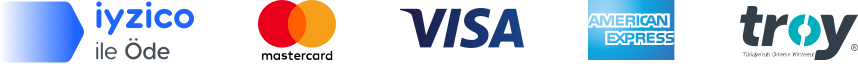 iyzico ile Öde, Mastercard, Visa, American Express ve troy ile ödeme yapılabilir